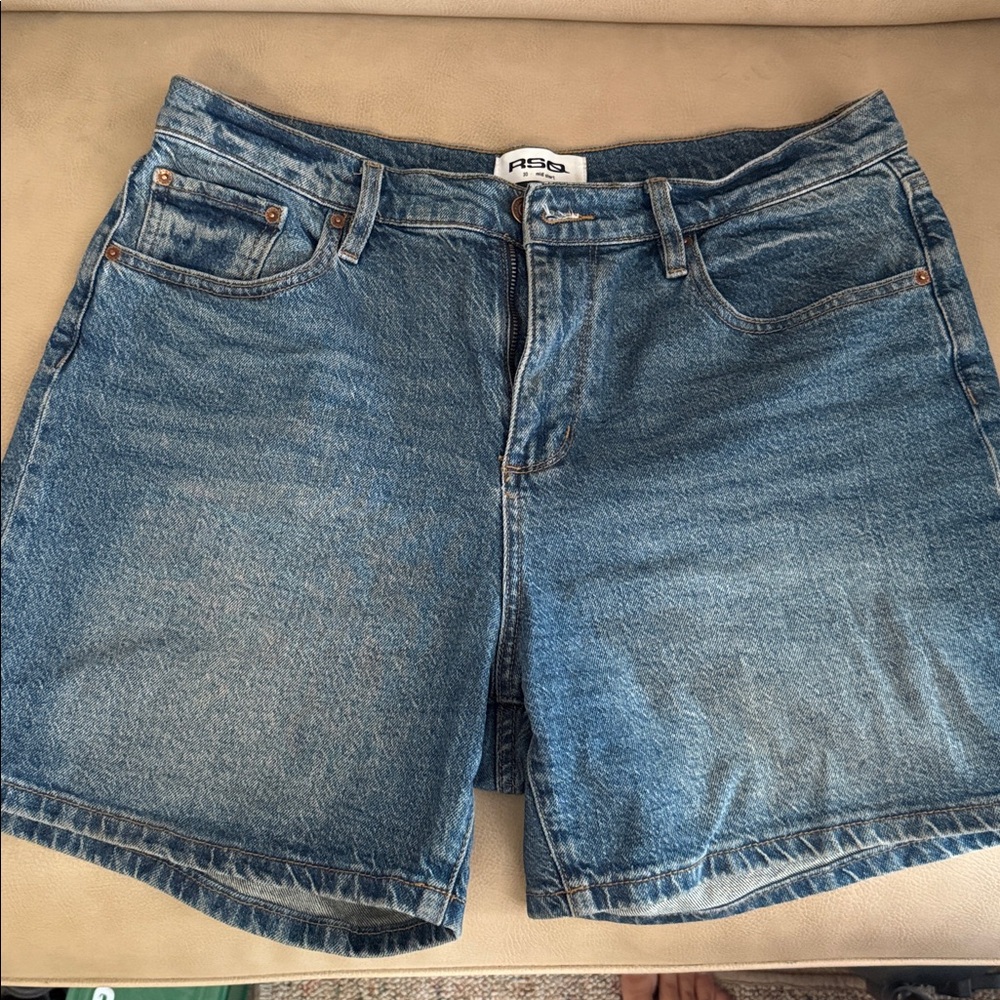 RSQ Blue Denim Mid Shorts